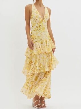 bronte high split gathered bust maxi dress champagne Bronte High Split Gathered Bust Maxi Dress Champagne